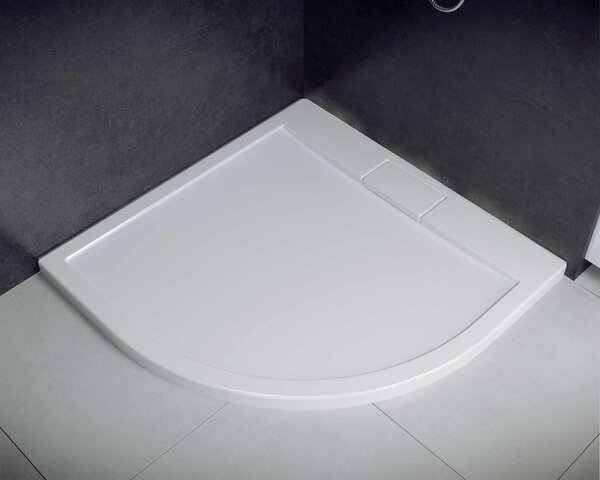 Besco Axim Ultraslim půlkruhová sprchová vanička 90x90 cm bílá #BAX-90-NR