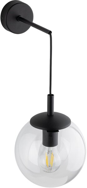 TK Lighting Esme nástěnné svítidlo 1x15 W černá-průhledná 5387