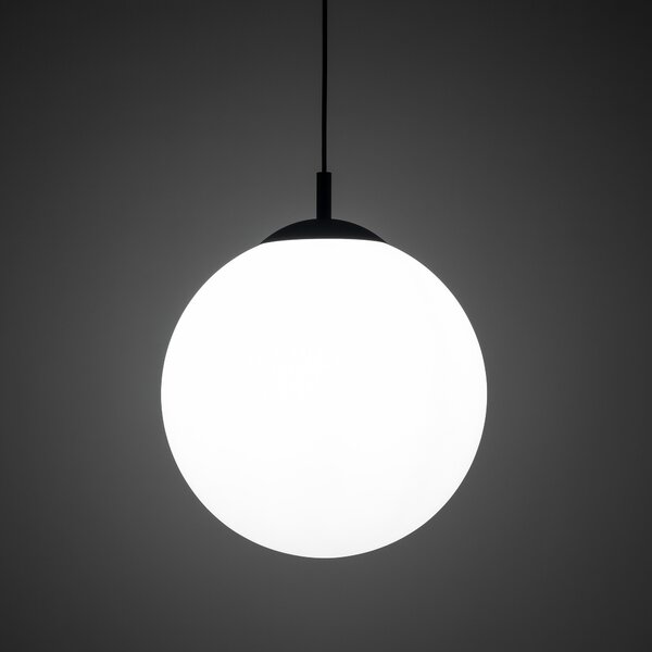 TK Lighting Černý závěsný lustr Esme s bílým stínidlem 350mm pro žárovku E27 TK5671