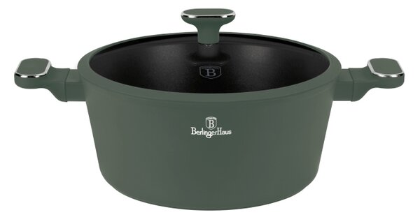 Kastrol s titanovým povrchem a poklicí 28 cm Matte Green Collection