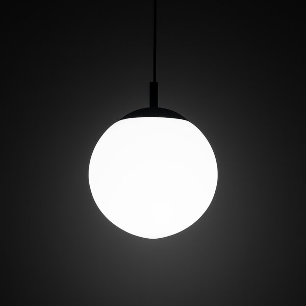TK Lighting Černý závěsný lustr Esme s bílým stínidlem 300mm pro žárovku E27 TK5670