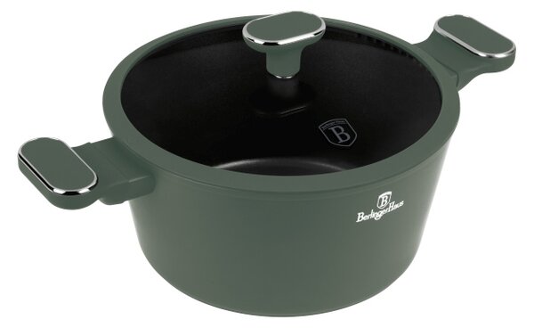 Kastrol s titanovým povrchem a poklicí 24 cm Matte Green Collection