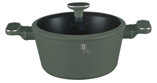 Kastrol s titanovým povrchem a poklicí 24 cm Matte Green Collection