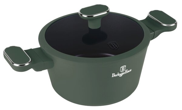 Kastrol s titanovým povrchem a poklicí 20 cm Matte Green Collection
