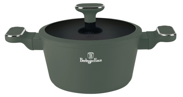 Kastrol s titanovým povrchem a poklicí 20 cm Matte Green Collection