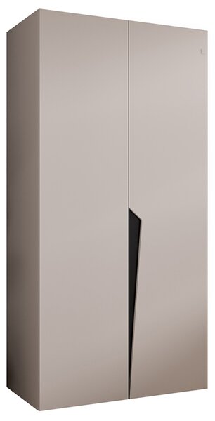 Šatní skříň PIANO 1, 100x52x202 cm | Kašmírová / černé úchyty