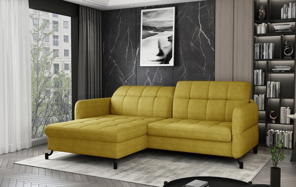 Moderná rohová sedačka Makaron, žlutá