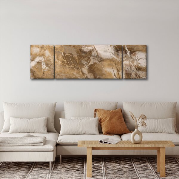 Obraz - Hnědá abstrakce (170x50 cm)