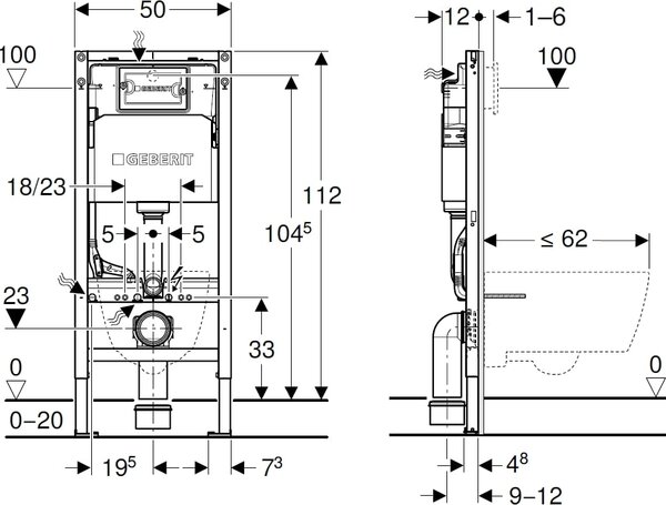 Geberit Duofix Basic podomítkový wc modul pro závěsnou mísu 111.153.00.3