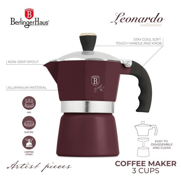 Konvice na espresso 3 šálky Leonardo Collection