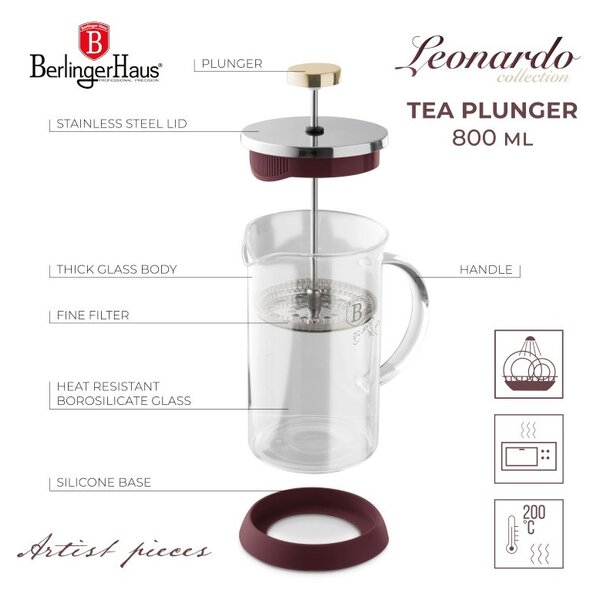 Konvička na čaj a kávu French Press 800 ml Leonardo Collection