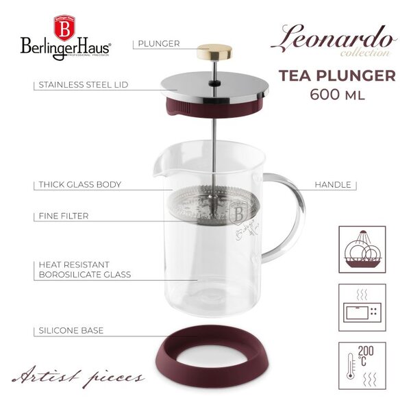 Konvička na čaj a kávu French Press 600 ml Leonardo Collection