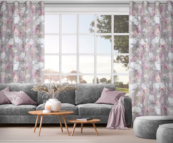 ZÁVĚS NA KROUŽCÍCH SHERRY 140X250 CM VZOROVANÁ