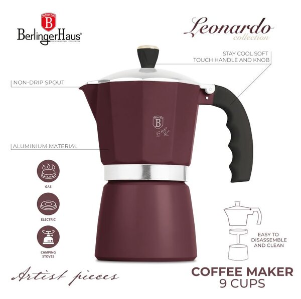 Konvice na espresso 9 šálků Leonardo Collection