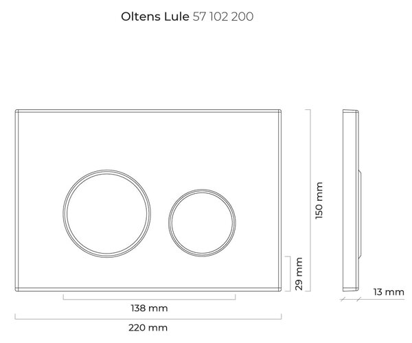 Oltens Lule splachovací tlačítko pro WC nikl 57102910