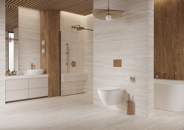 Cersanit Accento Circle splachovací tlačítko pro WC měděná K3040-001