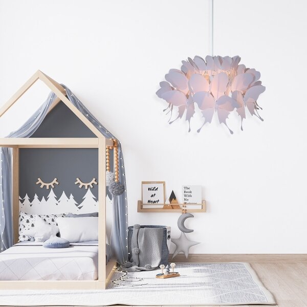 Dětský lustr FARFALLA 1xE27/60W/230V růžová
