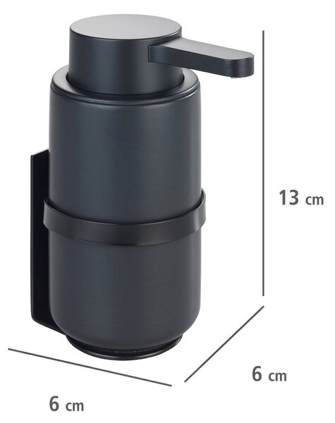 Dávkovač mýdla WOYA, černý, nástěnný, 250 ml, WENKO