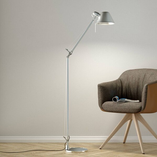 Artemide Tolomeo Lettura - pružná stojací lampa, Hliník / šedá / zinek, Pracovna / kancelář, Hliník, Design
