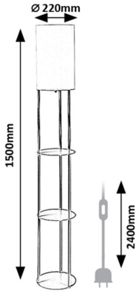 Rabalux Bronn stojací lampa 1x40 W béžová 74107