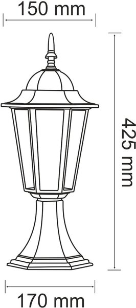 Goldlux Liguria venkovní stojací lampa 1x20 W patina 201973