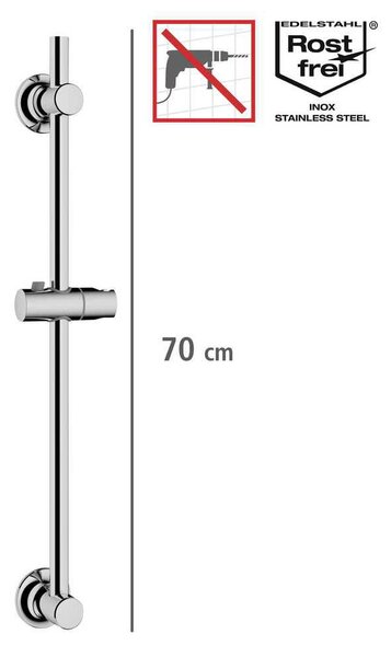 Sprchová tyč z nerezové oceli, montáž bez vrtání, 70 cm, WENKO