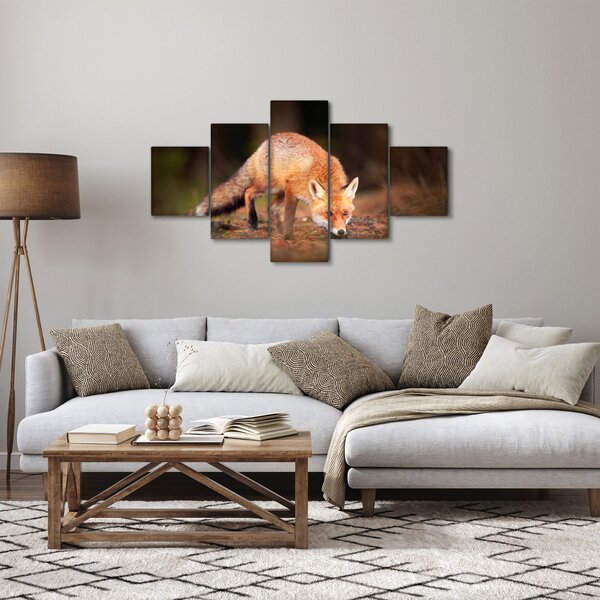 Obraz - Lišák v lese (125x70 cm)
