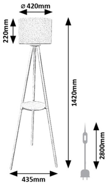 Rabalux Trevia stojací lampa 1x40 W dřevo 74108
