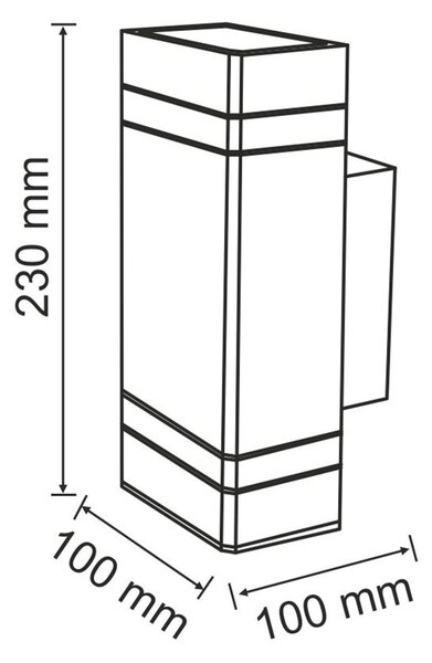 Goldlux Gilbert venkovní nástěnné svítidlo 2x10 W černá 307866