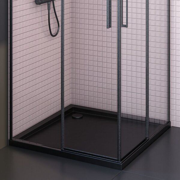 Oltens Superior čtvercová sprchová vanička 90x90 cm černá 17001300