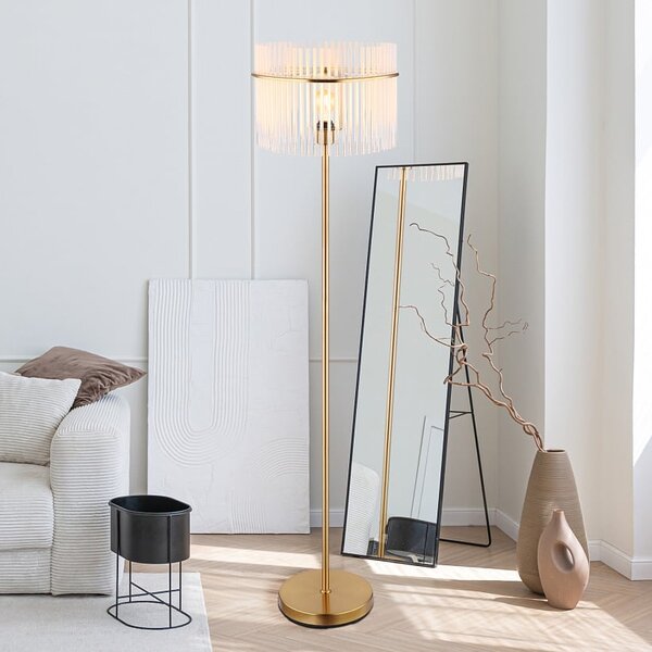Globo Lighting Gorley stojací lampa 1x60 W bílá-průhledná-zlatá 15698SM