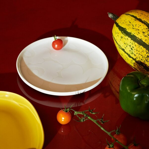 Marimekko Talíř Oiva Unikko 20cm, bílý