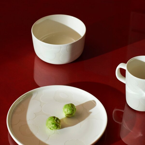 Marimekko Talíř Oiva Unikko 20cm, bílý