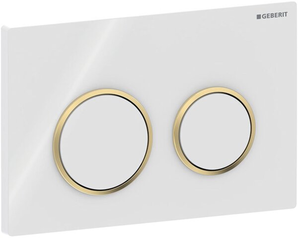 Geberit Omega20 splachovací tlačítko pro WC bílá-zlatá 115.085.KK.1