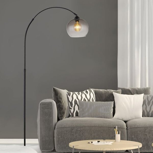 Globo Lighting Newcastle stojací lampa 1x60 W černá-kouřová 58227BS