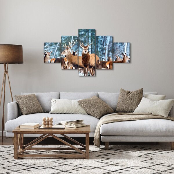 Obraz - Stádo jelenů (125x70 cm)