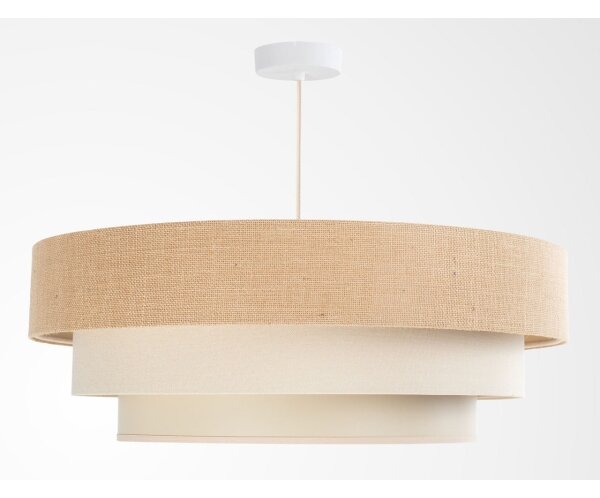 Lustr na lanku TRINITI 1xE27/60W/230V pr. 40 cm béžová/krémová