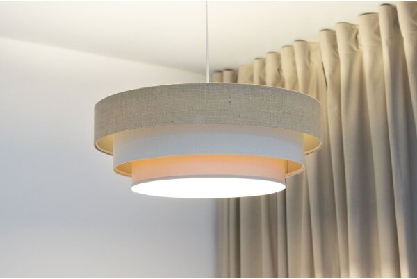 Lustr na lanku TRINITI 1xE27/60W/230V pr. 40 cm béžová/krémová