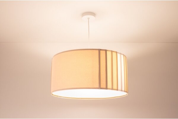 Lustr na lanku STRIPES 1xE27/60W/230V pr. 40 cm béžová