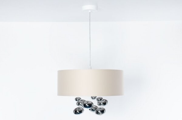 Lustr na lanku BUBBLE 1xE27/60W/230V pr. 40 cm béžová