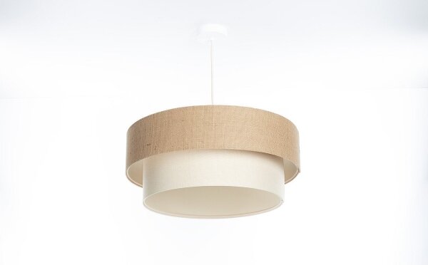 Lustr na lanku DUO 1xE27/60W/230V pr. 50 cm béžová/krémová