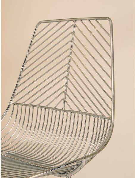 Kovová jídelní židle ve stříbrné barvě District – Premier Housewares