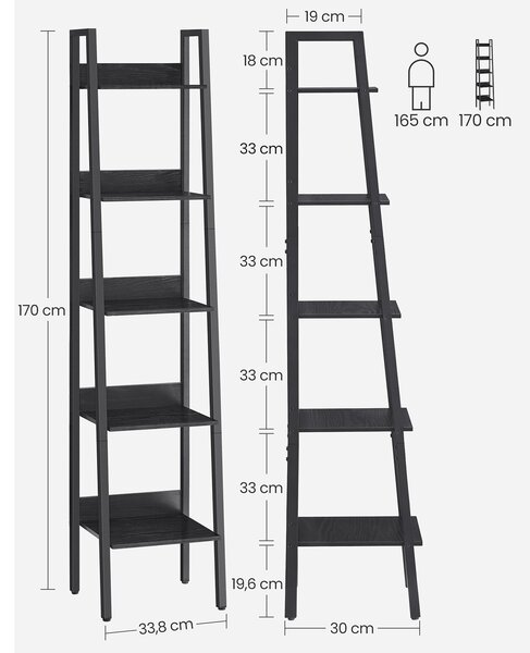 SONGMICS Regál Vasagle Narrow černý