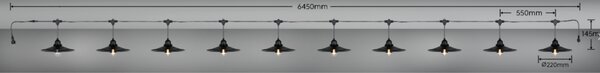 Trio TR74771932 LED venkovní závěsný řetěz CHAIN | 1W E27 | 10x80lm | 3000K