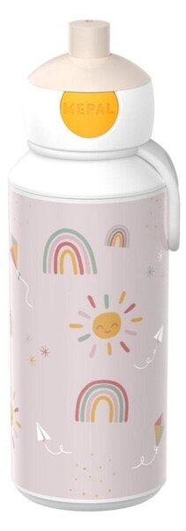 Béžová plastová dětská lahev 400 ml Sunshine & Rainbow – Mepal