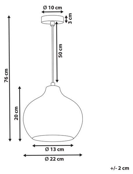 Závěsná lampa KEILA Sklo Zelená