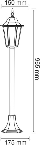 Goldlux Liguria venkovní stojací lampa 1x20 W černá 202185