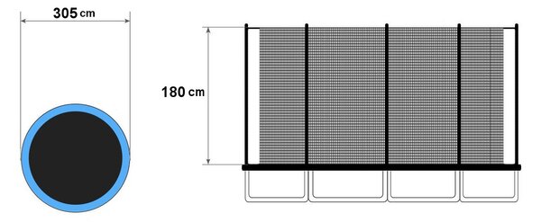 MULTISTORE Vnitřní síť pro trampolínu 305 cm 10 ft / 8