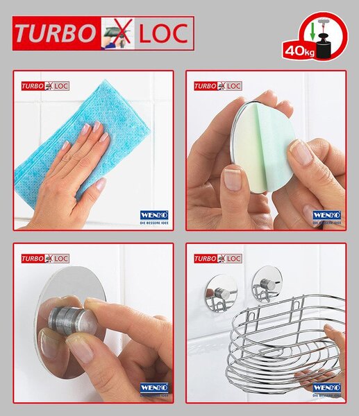 Držák na toaletní papír Turbo-Loc,chromovana ocel, WENKO