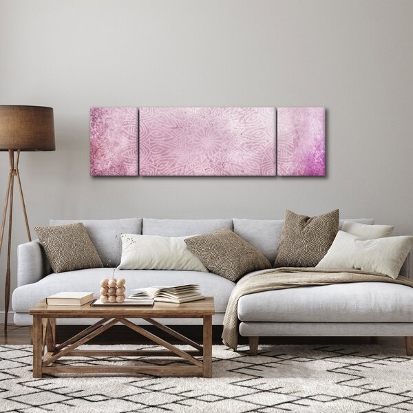 Obraz - Mandala v růžové zdi (170x50 cm)